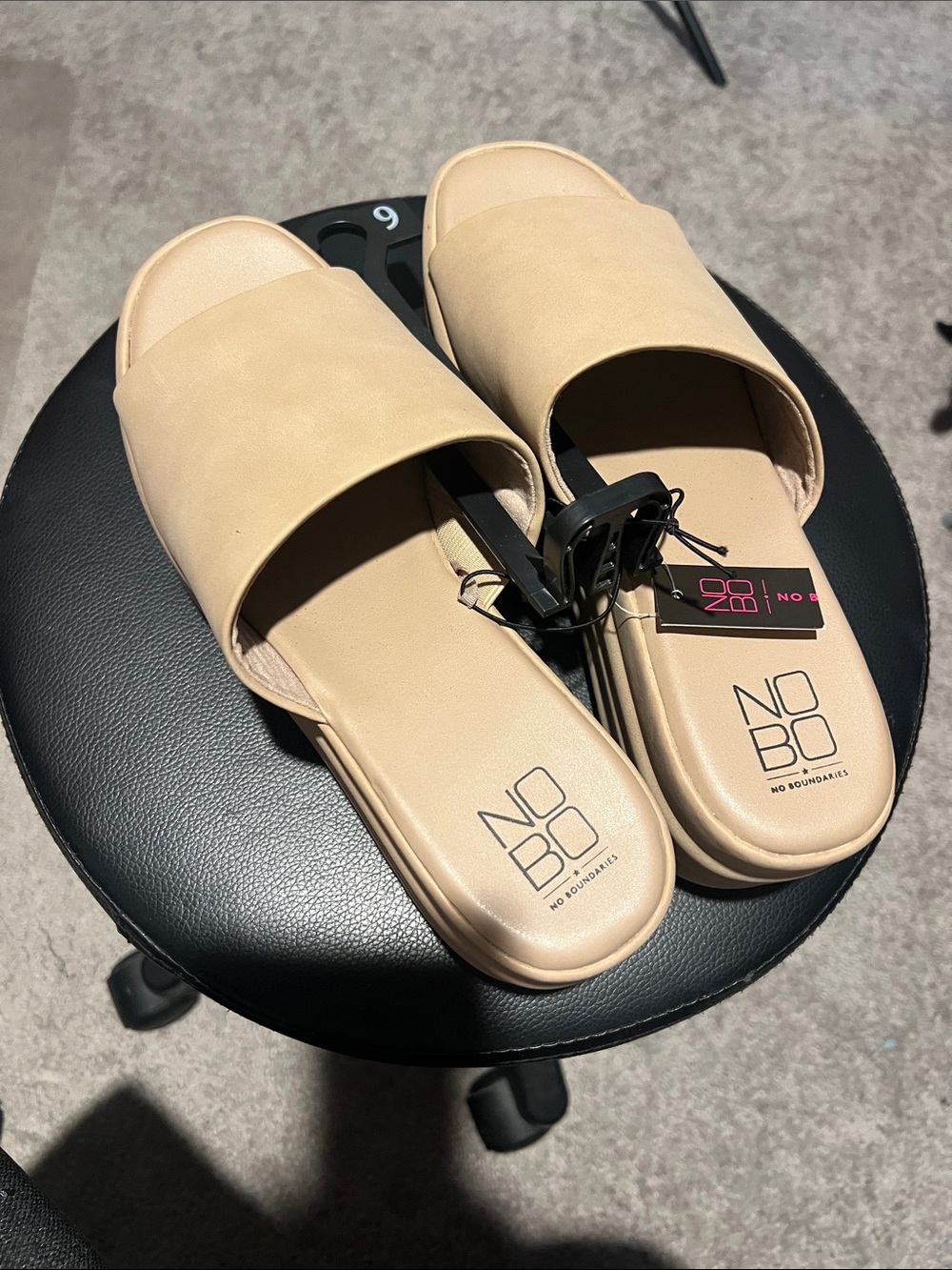 NOBO Tan Slide Sandals with Wide Strap